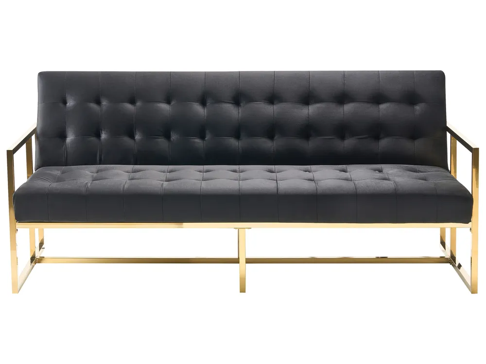 Velvet Sofa Bed Black MARSTAL