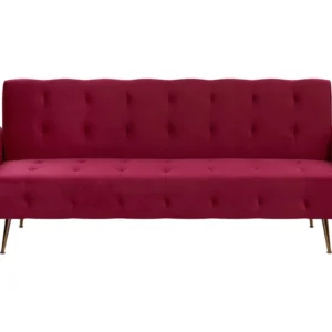 Velvet Sofa Bed Burgundy SELNES