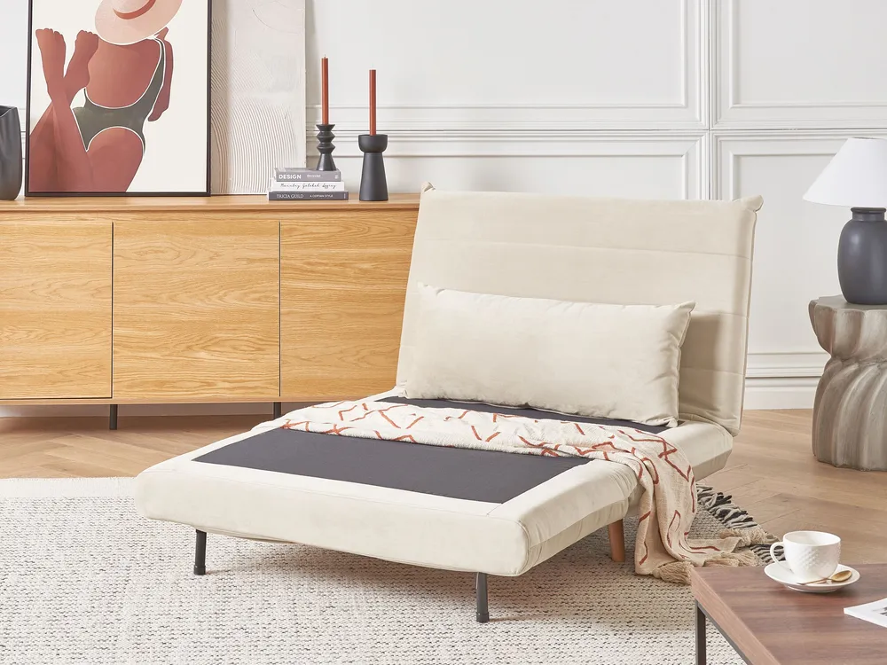 Velvet Sofa Bed Cream SETTEN