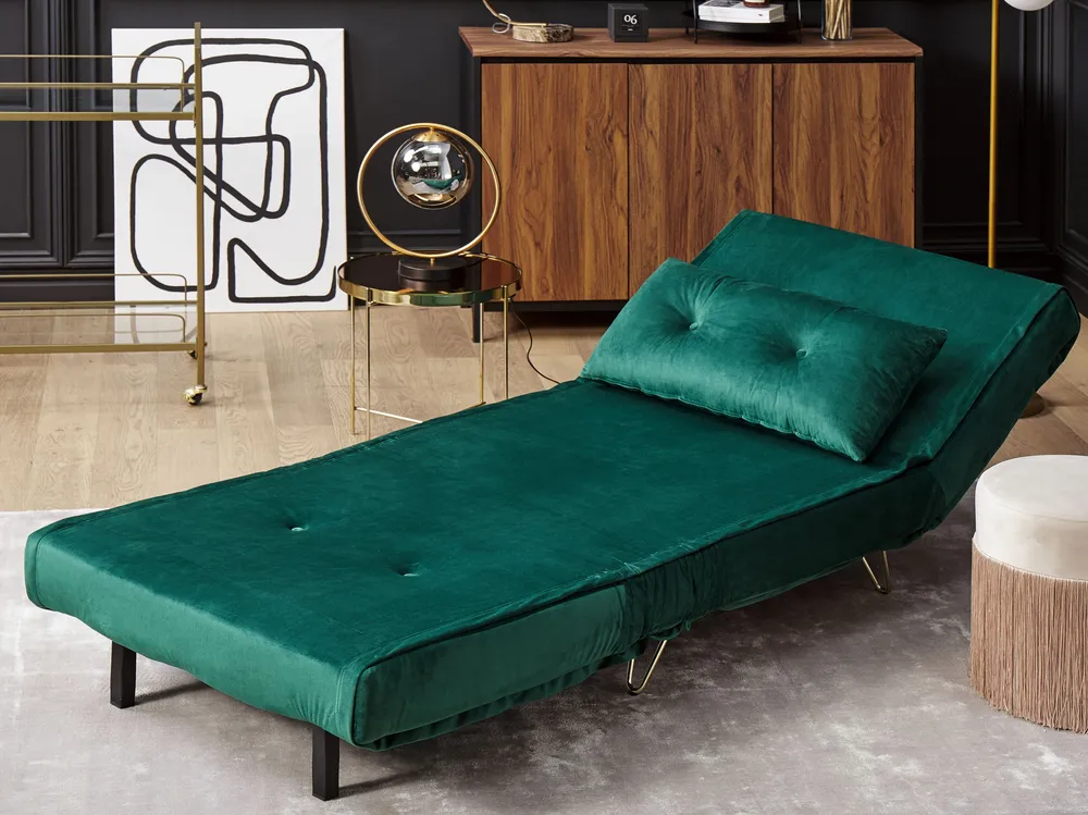 Velvet Sofa Bed Dark Green VESTFOLD