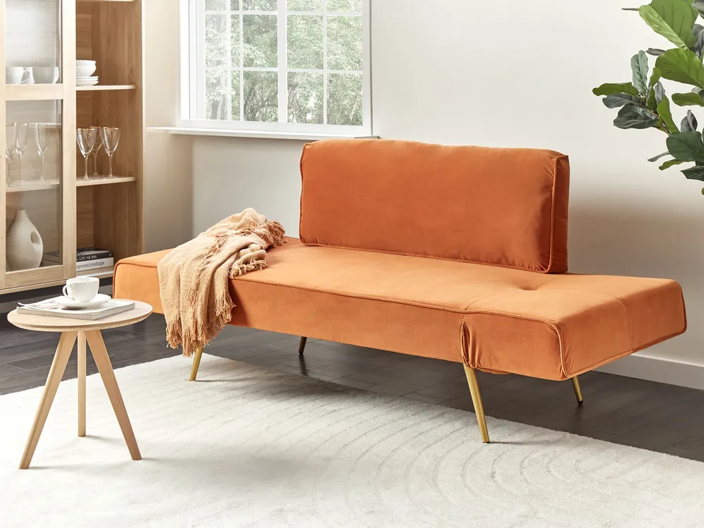 Velvet Sofa Bed Laranja SAARELA