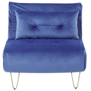 Velvet Sofa Bed Navy Blue VESTFOLD
