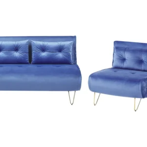 Velvet Sofa Set Navy Blue VESTFOLD