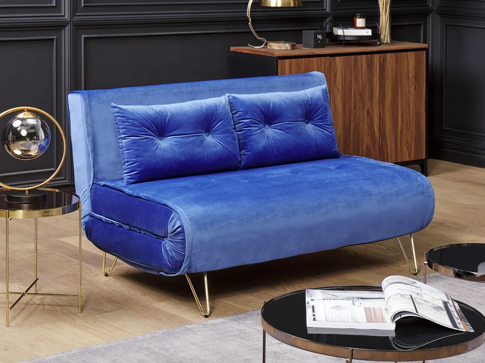 Velvet Sofa Set Navy Blue VESTFOLD