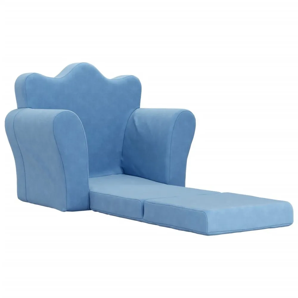 Armário Baixo Sofá-cama infantil pelúcia macia azul
