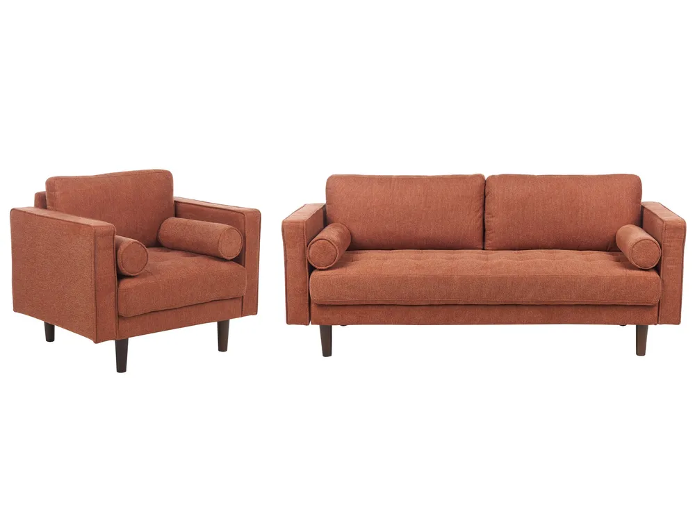 Design Ergonômico Infantil 4 Seater Fabric Living Room Set Golden Café NURMO