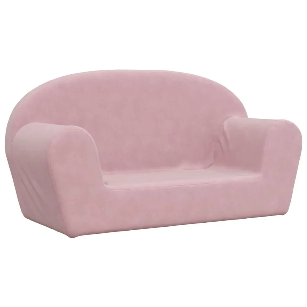 Design Ergonômico Infantil Sofá infantil de 2 lugares pelúcia macia rosa
