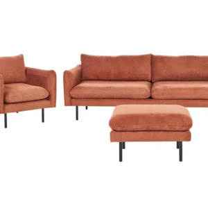 Fabric Living Room Set Ottoman Golden Chocolate VINTERBRO com Barras de Seguranç