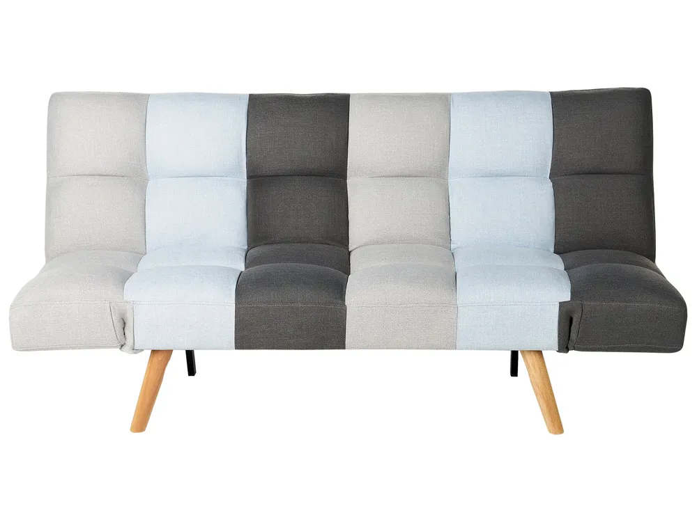 Fabric Sofa Bed Grey and Safira Patchwork INGARO para Crianças