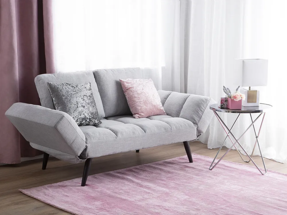 Fabric Sofa Bed Light Grey BREKKE Crescendo com Crianç