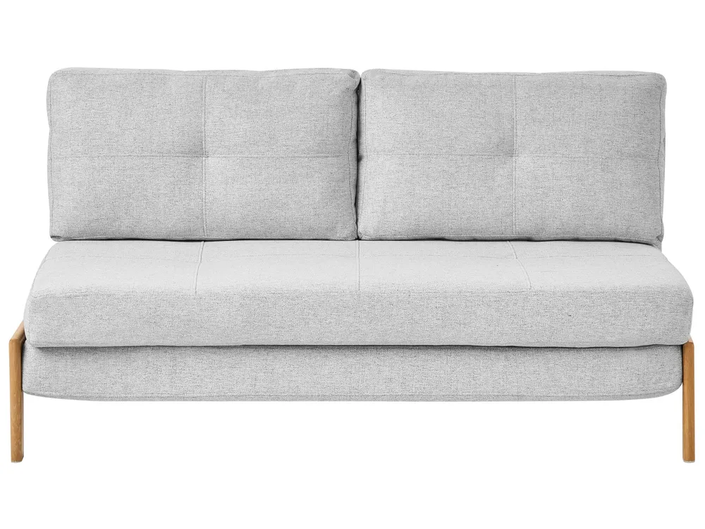 Fabric Sofa Bed Light Grey EDLAND para Gêmeos