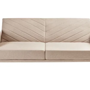 Faux Linen Sofa Bed Light Café SENJA
