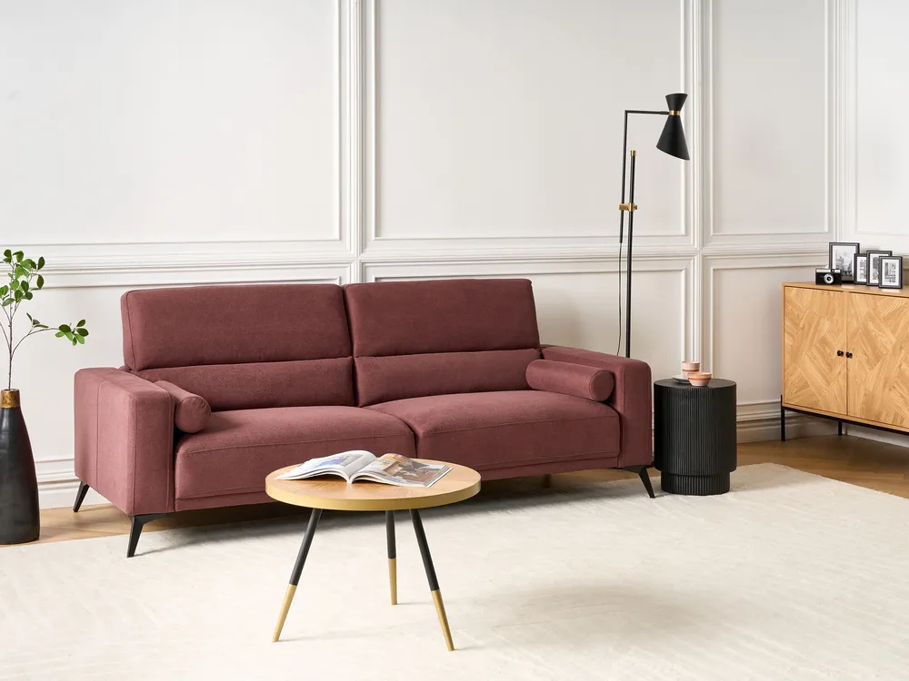 Mesa de Atividades 3 Seater Fabric Sofa Vinho ANGE