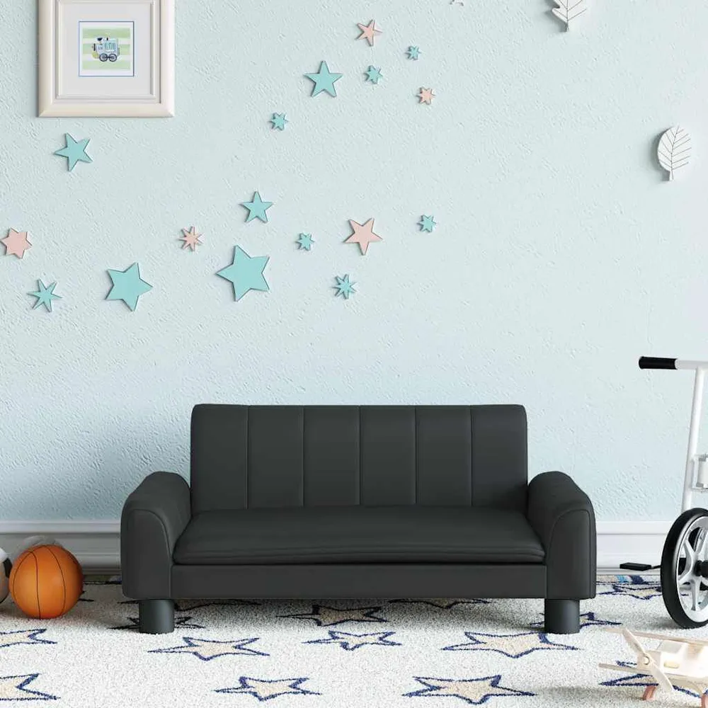 Mesa de Atividades Sofá infantil 70x45x30 cm couro artificial preto