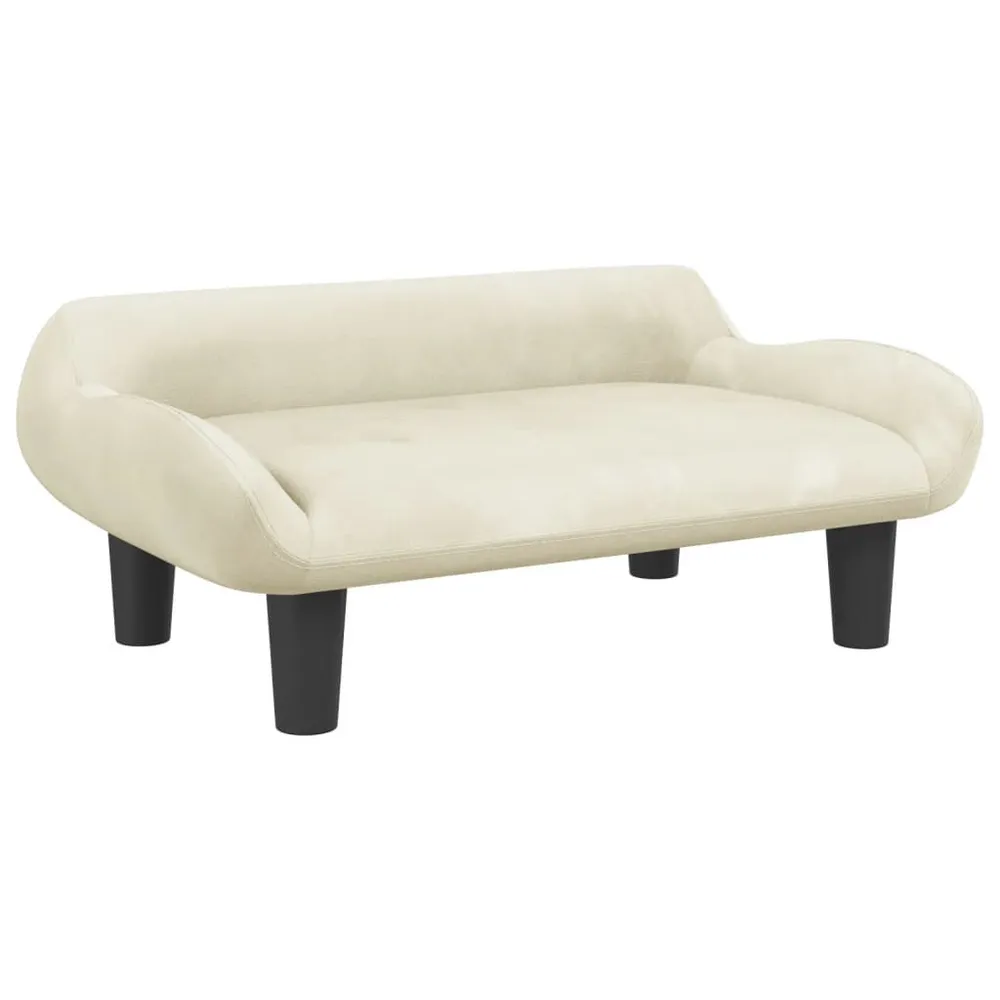 Sofá infantil 70x40x24 cm veludo cor creme para Gêmeos