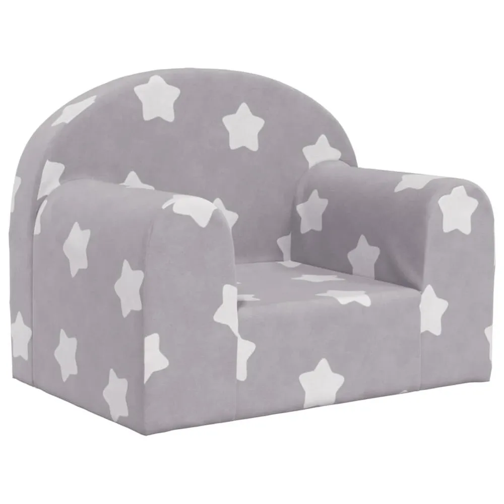 Sofá infantil com estrelas pelúcia macia cinzento-claro com Adesivos Decorativos