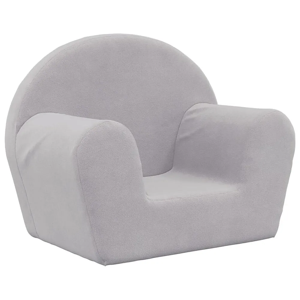 Sofá infantil pelúcia macia cinzento-claro para Quarto Infantil
