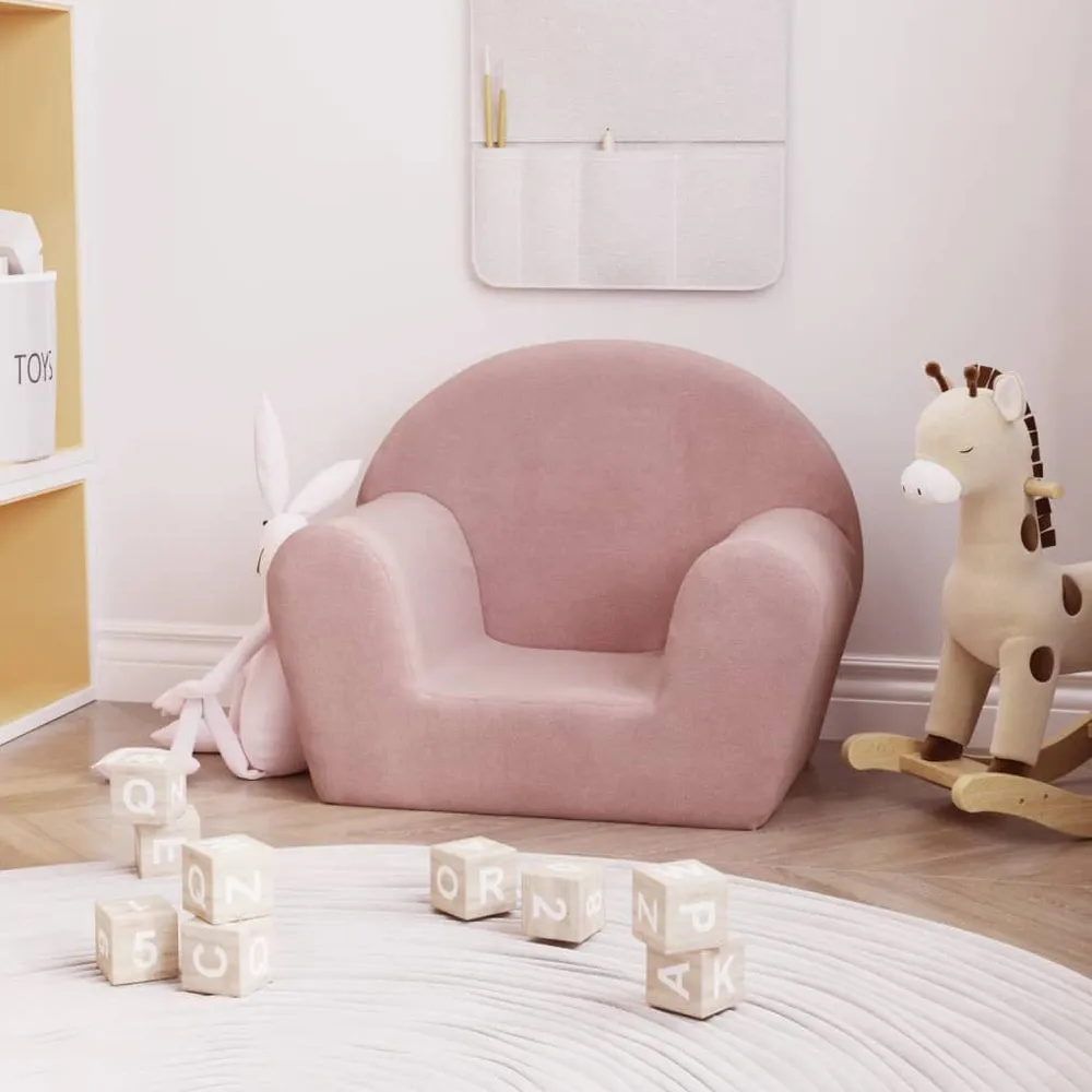 Sofá infantil pelúcia macia rosa | Montagem Rápida Inclusa