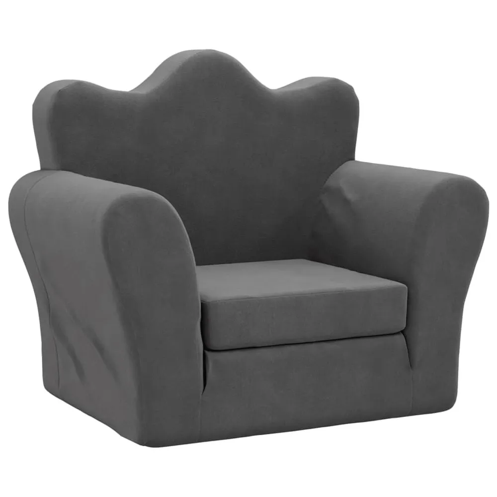 Sofá-cama infantil pelúcia macia antracite com Adesivos Decorativos