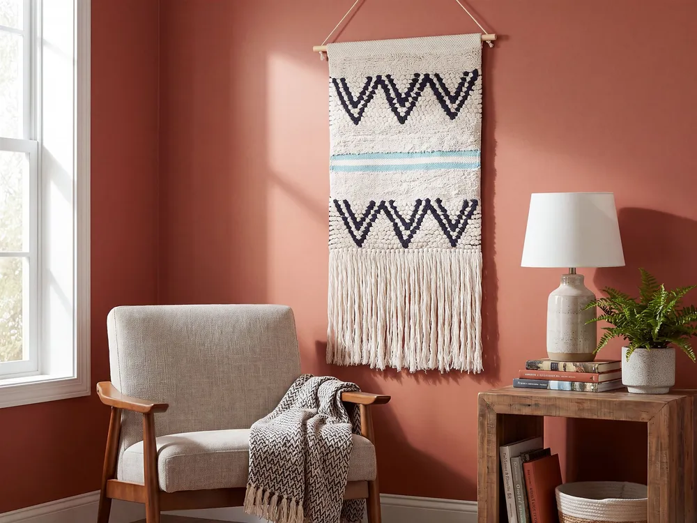 Cotton Macramé Wall Hanging Beige and Black FAZILPUR