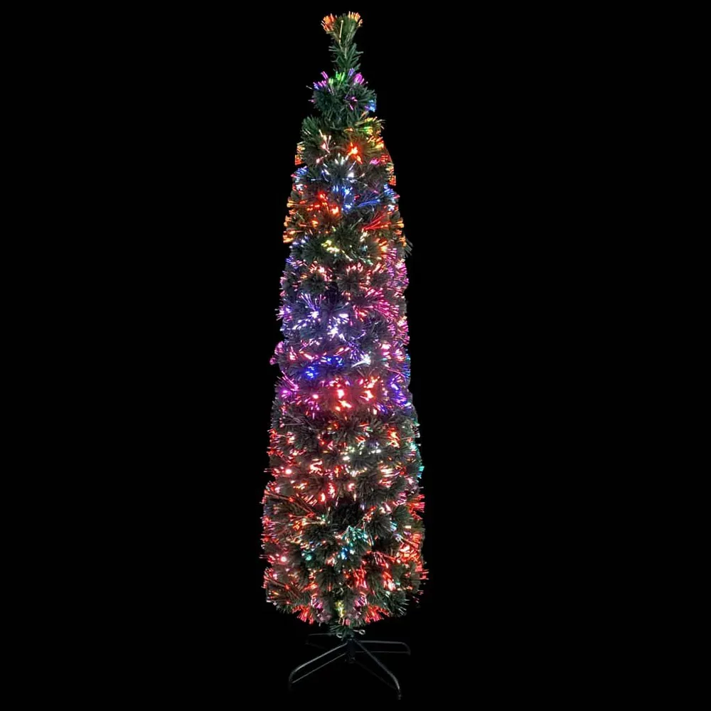 Ajustável Universal Árvore de Natal artificial fina com suporte 150 cm fibra ótica