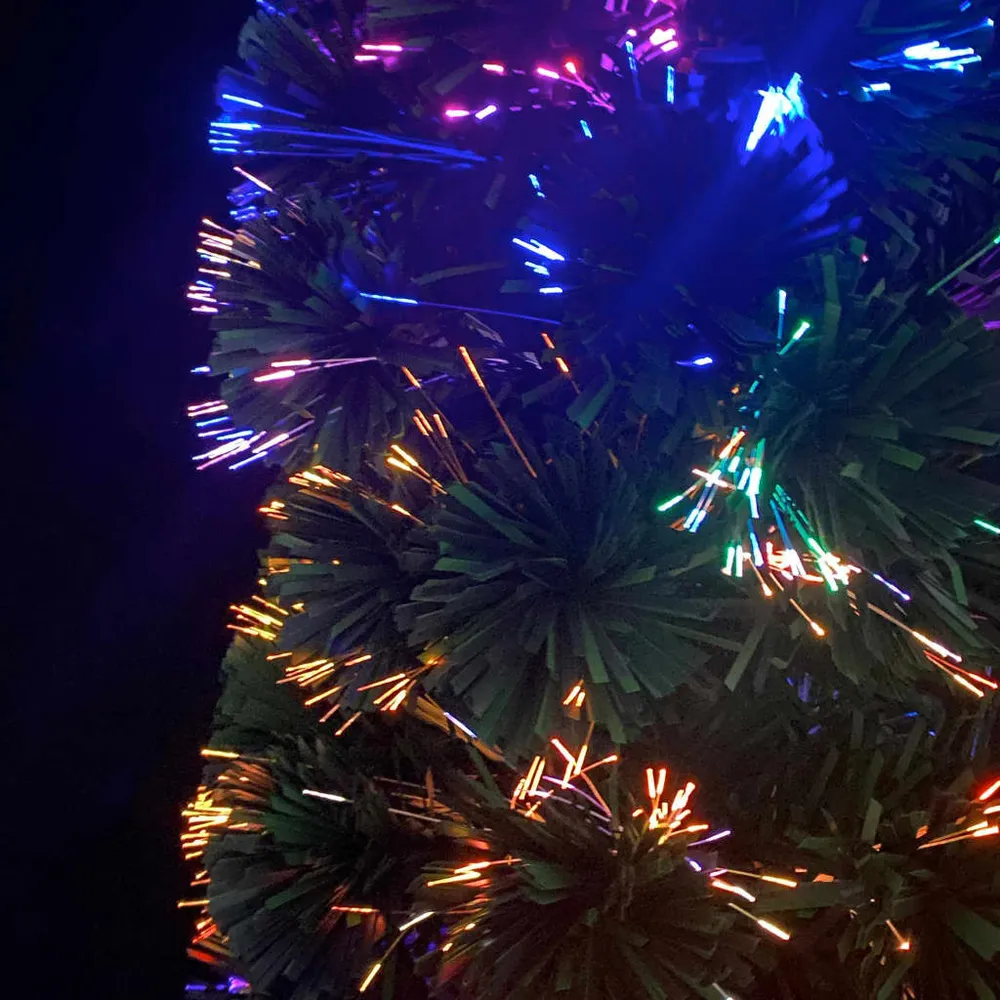 Ajustável Universal Árvore de Natal artificial fina com suporte 150 cm fibra ótica