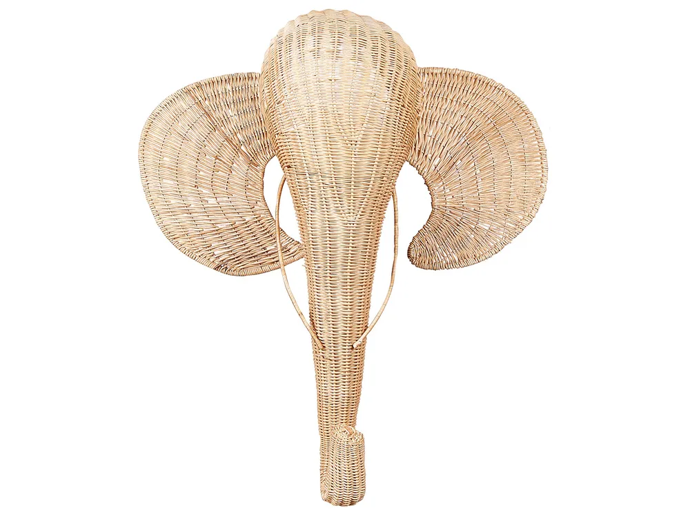 Rattan Animal Head Wall Décor Elephant Light GRUNEY Feito à Mão em Portugal
