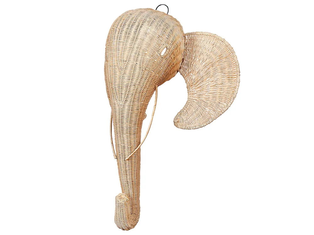 Rattan Animal Head Wall Décor Elephant Light GRUNEY Feito à Mão em Portugal