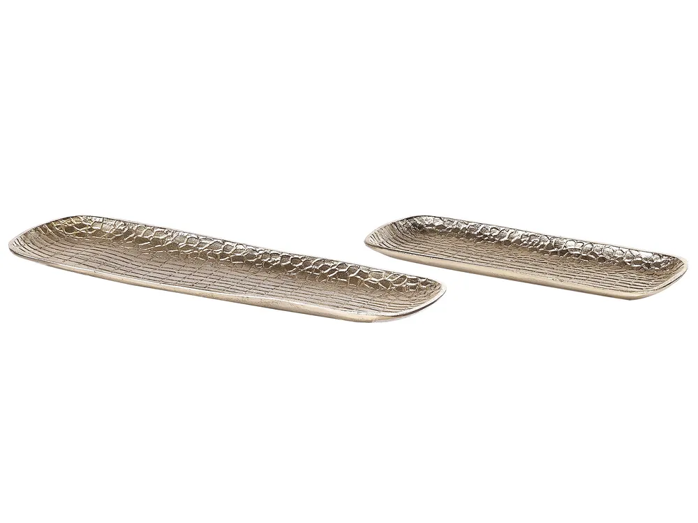 Trinket Dish Set Dourado BRANTAS | Acabamento em Madeira Maciç