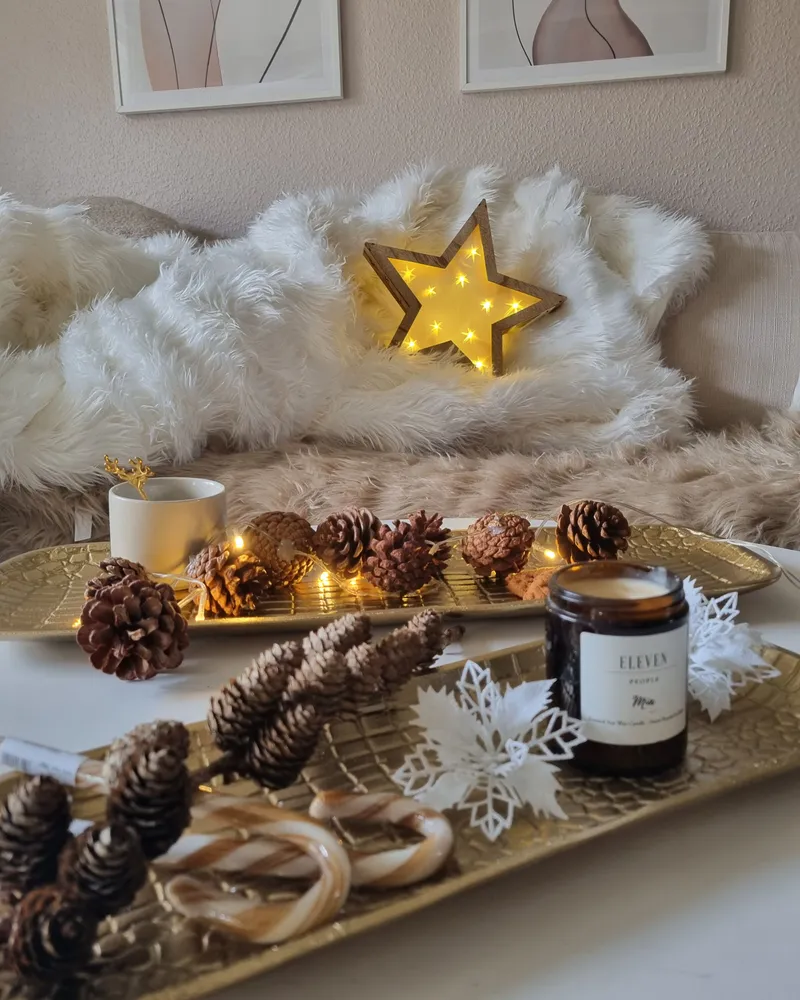 Trinket Dish Set Dourado BRANTAS | Acabamento em Madeira Maciç