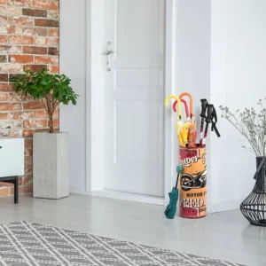 Cesta de Rattan Suporte para guarda-chuva em lona Mdf Motos Amarelas 49x20x20