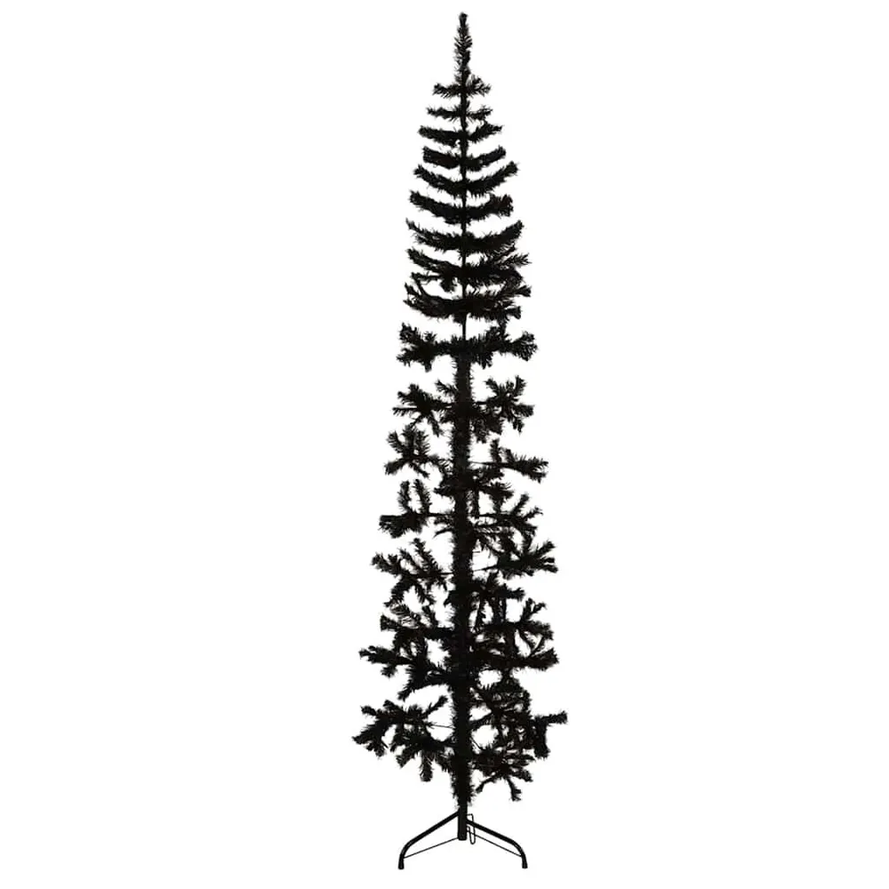Suporte Adesivo Meia árvore de Natal fina com suporte 210 cm preto