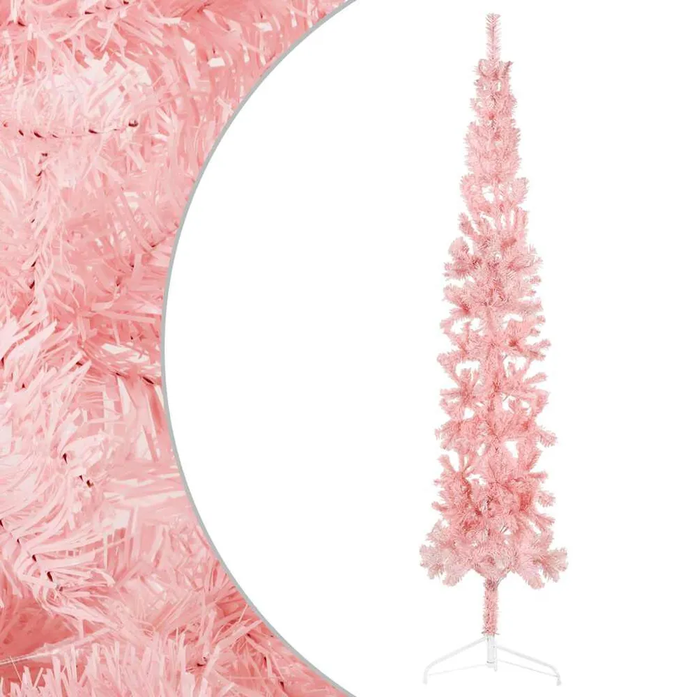 Suporte com Gancho Meia árvore de Natal fina com suporte 240 cm rosa