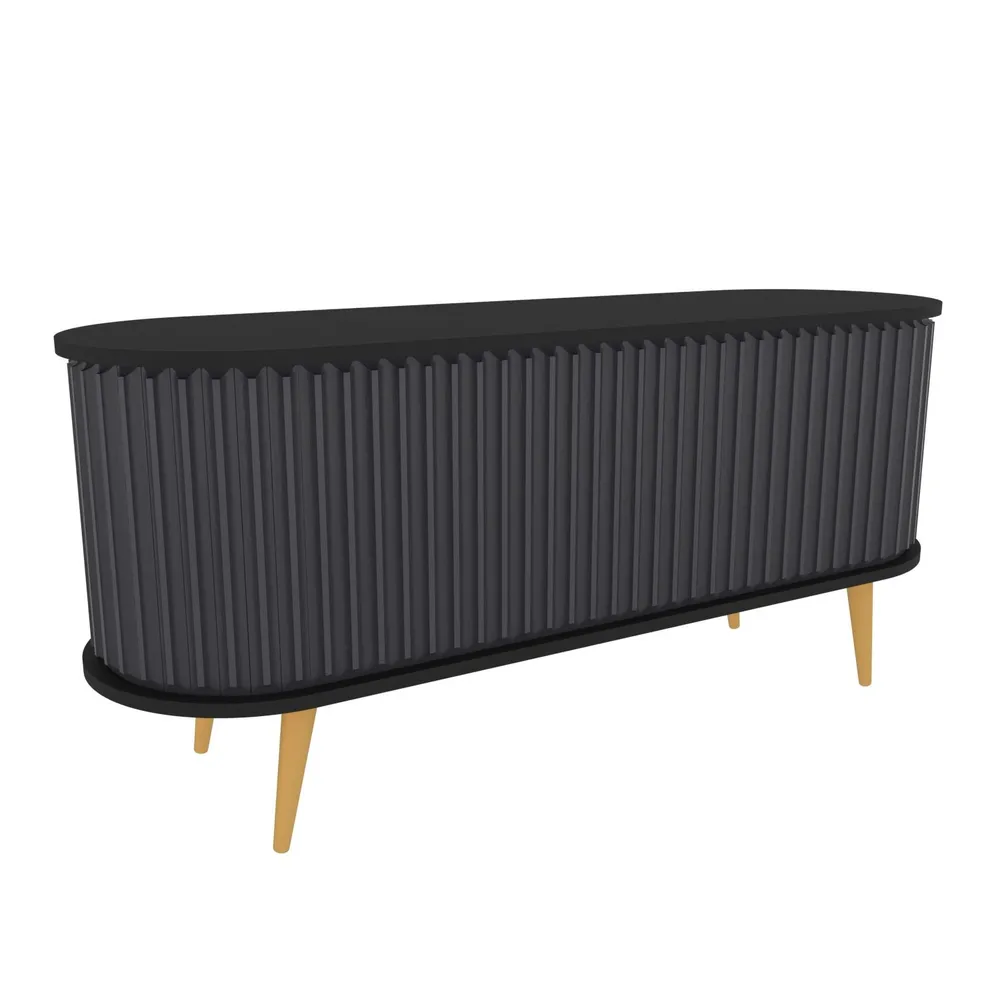 Ergonômico de Alta Qualidade Móvel de TV com portas deslizantes Natera 140cm Preto e Antracite