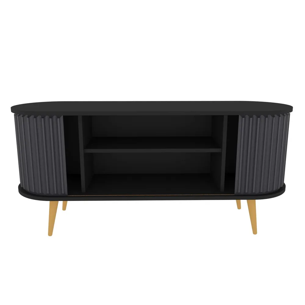 Ergonômico de Alta Qualidade Móvel de TV com portas deslizantes Natera 140cm Preto e Antracite