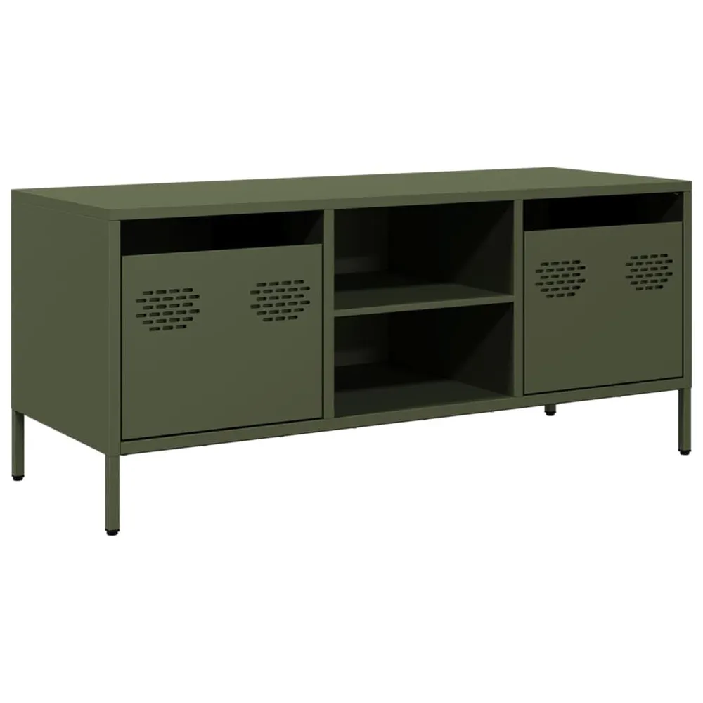 Móvel de TV 101,5x39x43,5 cm ço laminado helado verde-azeitona Dimensões Profissionais