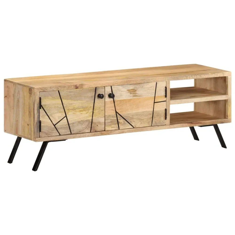 Móvel de TV 110x30x40 cm madeira de mangueira maciç Edição Gamer Pro