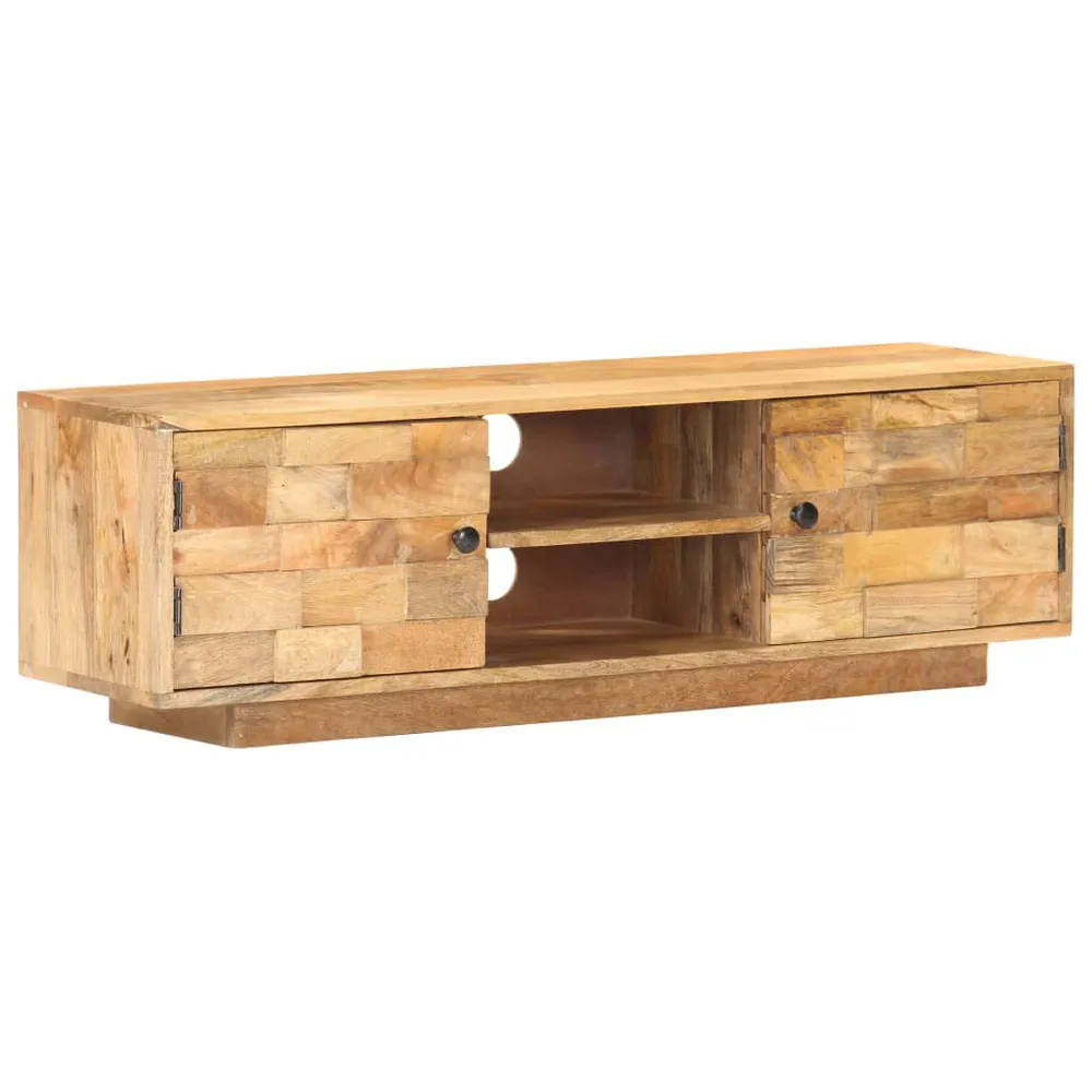 Móvel de TV 116x30x35 cm madeira de mangueira maciç com Regulagem de Altura