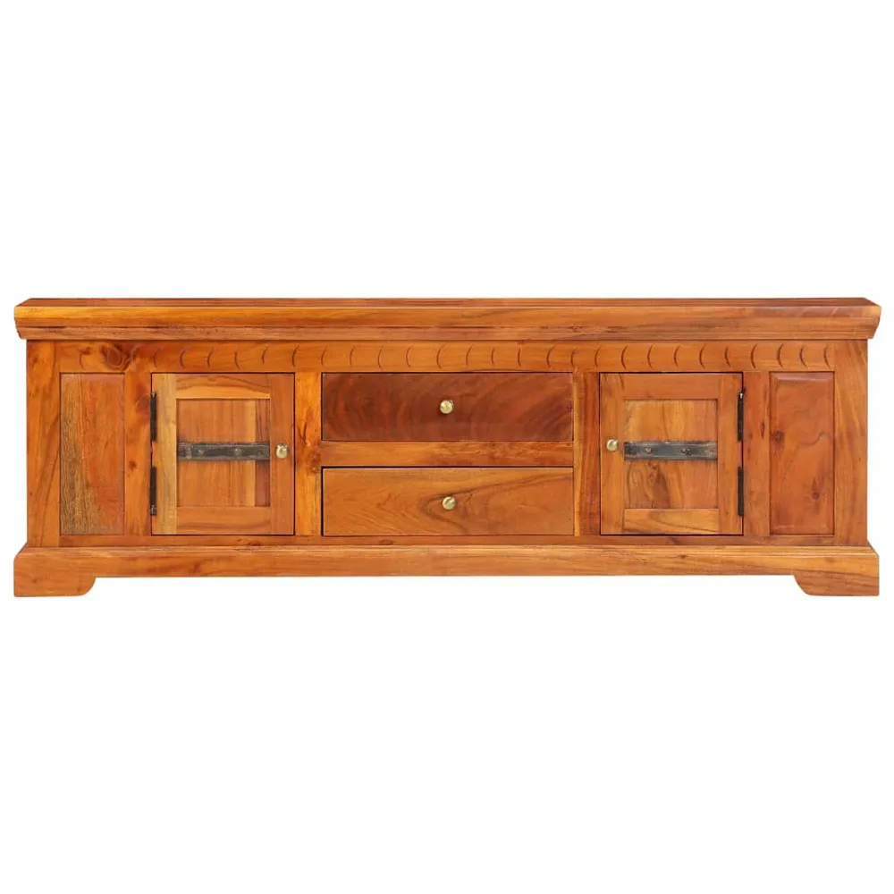 Móvel de TV 119x30x40 cm madeira de acácia maciç com Fios Organizados