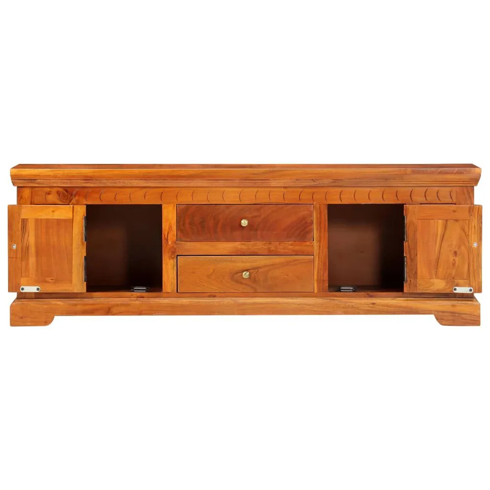 Móvel de TV 119x30x40 cm madeira de acácia maciç com Fios Organizados