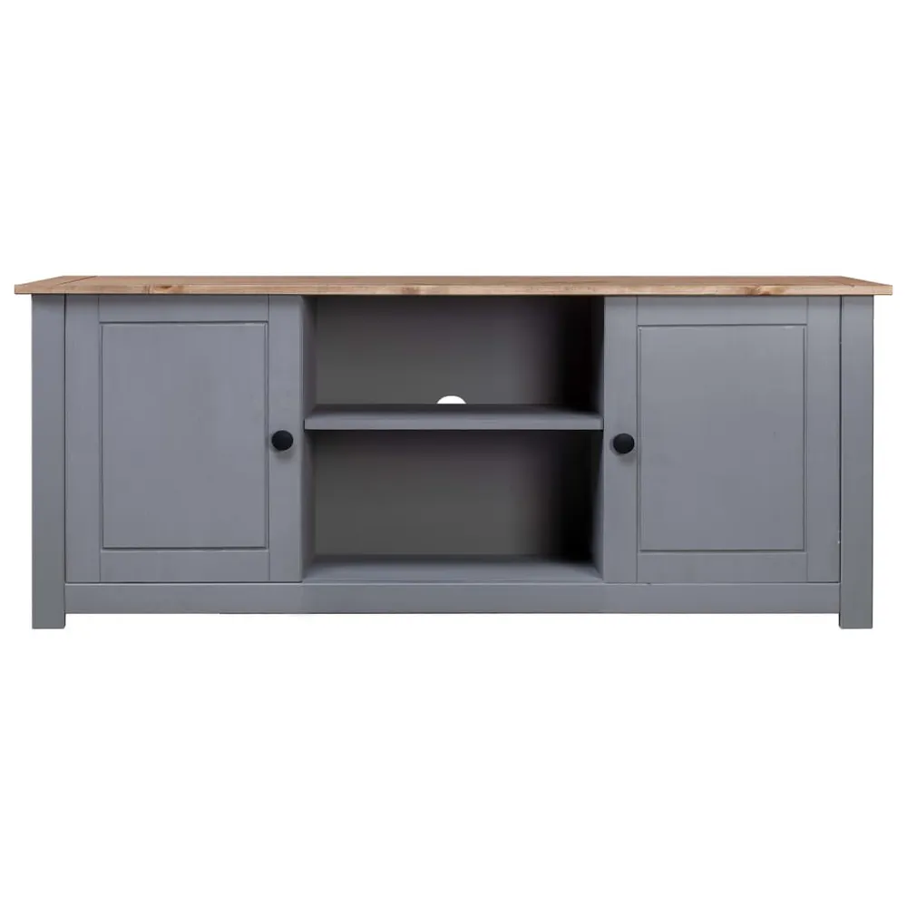 Móvel TV 120x40x50 cm madeira de pinho maciç Panama cinzento - Design Modular e Ajustável