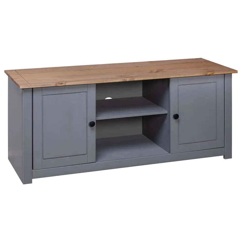 Móvel TV 120x40x50 cm madeira de pinho maciç Panama cinzento - Design Modular e Ajustável