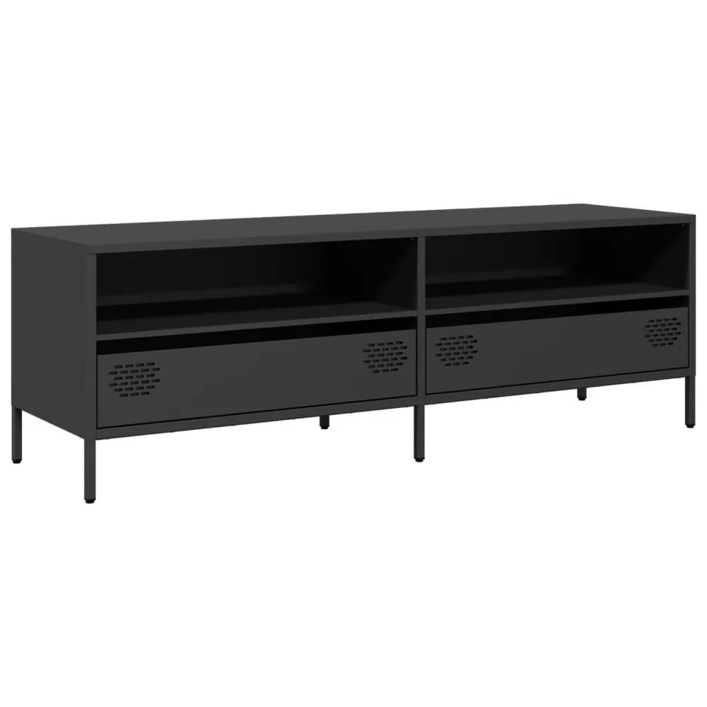 Móvel de TV 135x39x43,5 cm ço laminado gelado preto