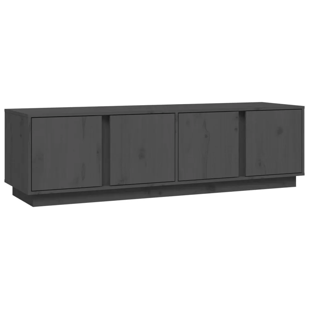 Móvel de TV 140x40x40 cm madeira de pinho maciç cinzento Edição Gamer Pro