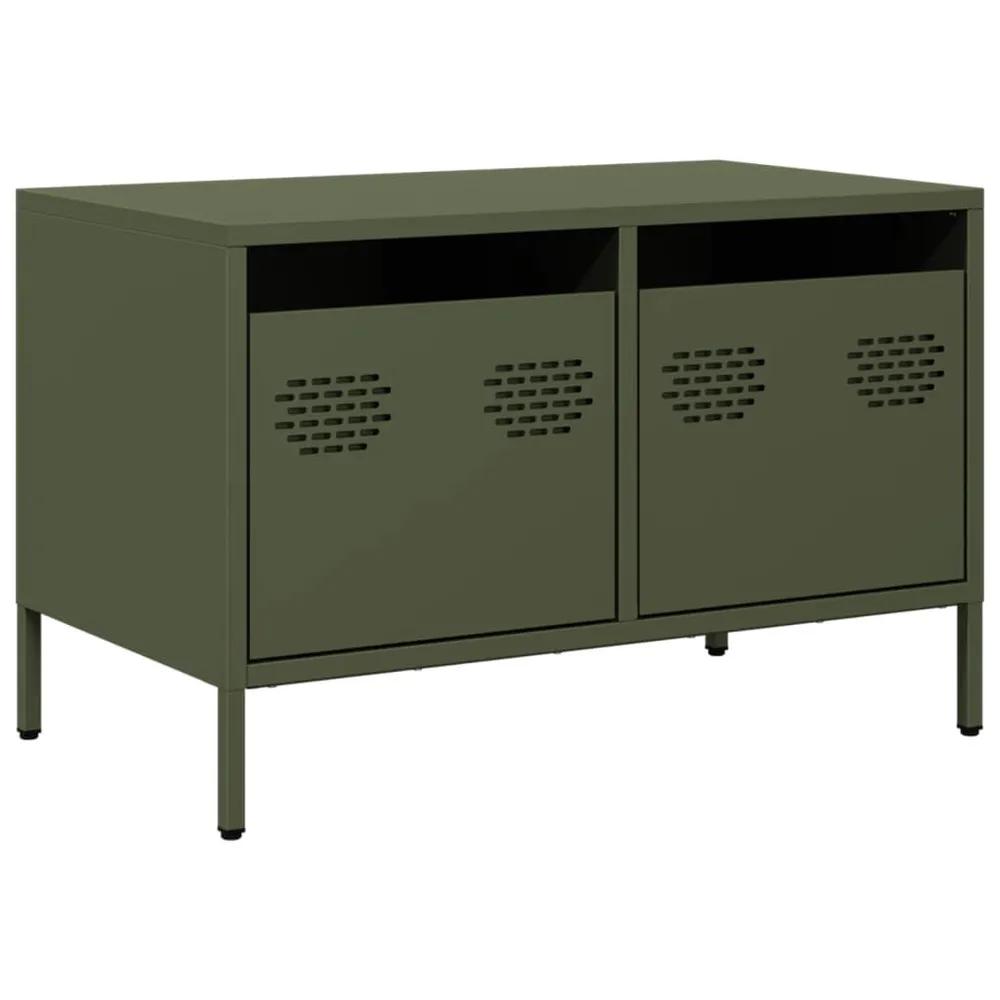 Móvel de TV 68x39x43,5 cm ço laminado gelado verde-azeitona