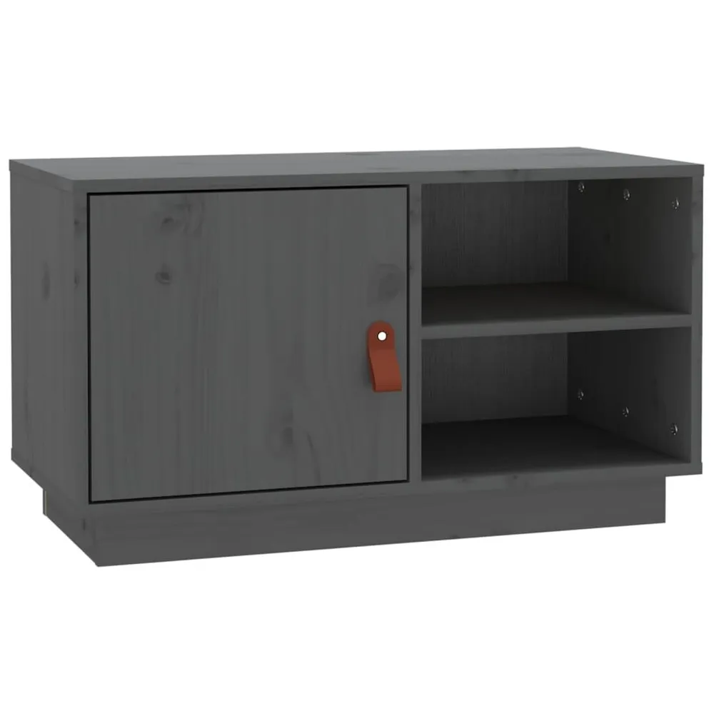 Móvel de TV 70x34x40 cm madeira de pinho maciç cinzento - Design Modular e Ajustável