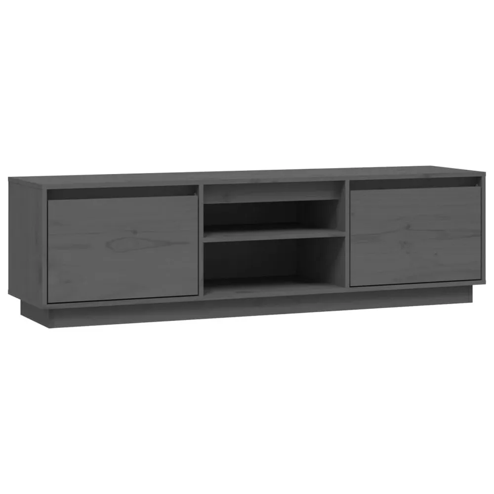Móvel para Console Móvel de TV 140x35x40 cm madeira de pinho maciç cinzento