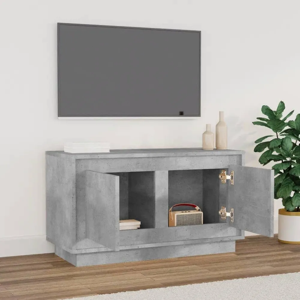 Móvel para Console Móvel de TV 80x35x45 cm derivados de madeira cinzento cimento