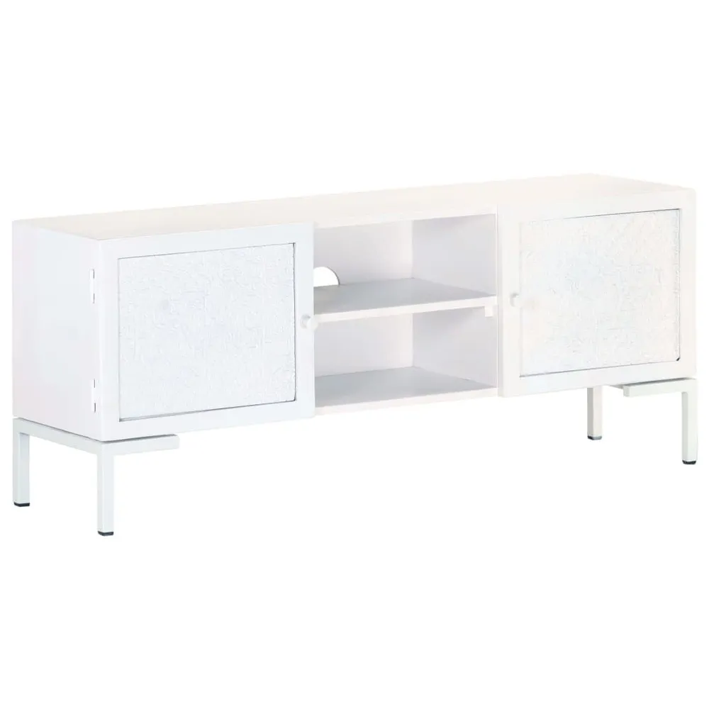 Resistente para Ambientes de Lazer Móvel de TV 115x30x46 cm madeira de mangueira maciç branco