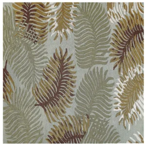 Wool Area Rug 200 x 200 cm Plant Motif VIZE